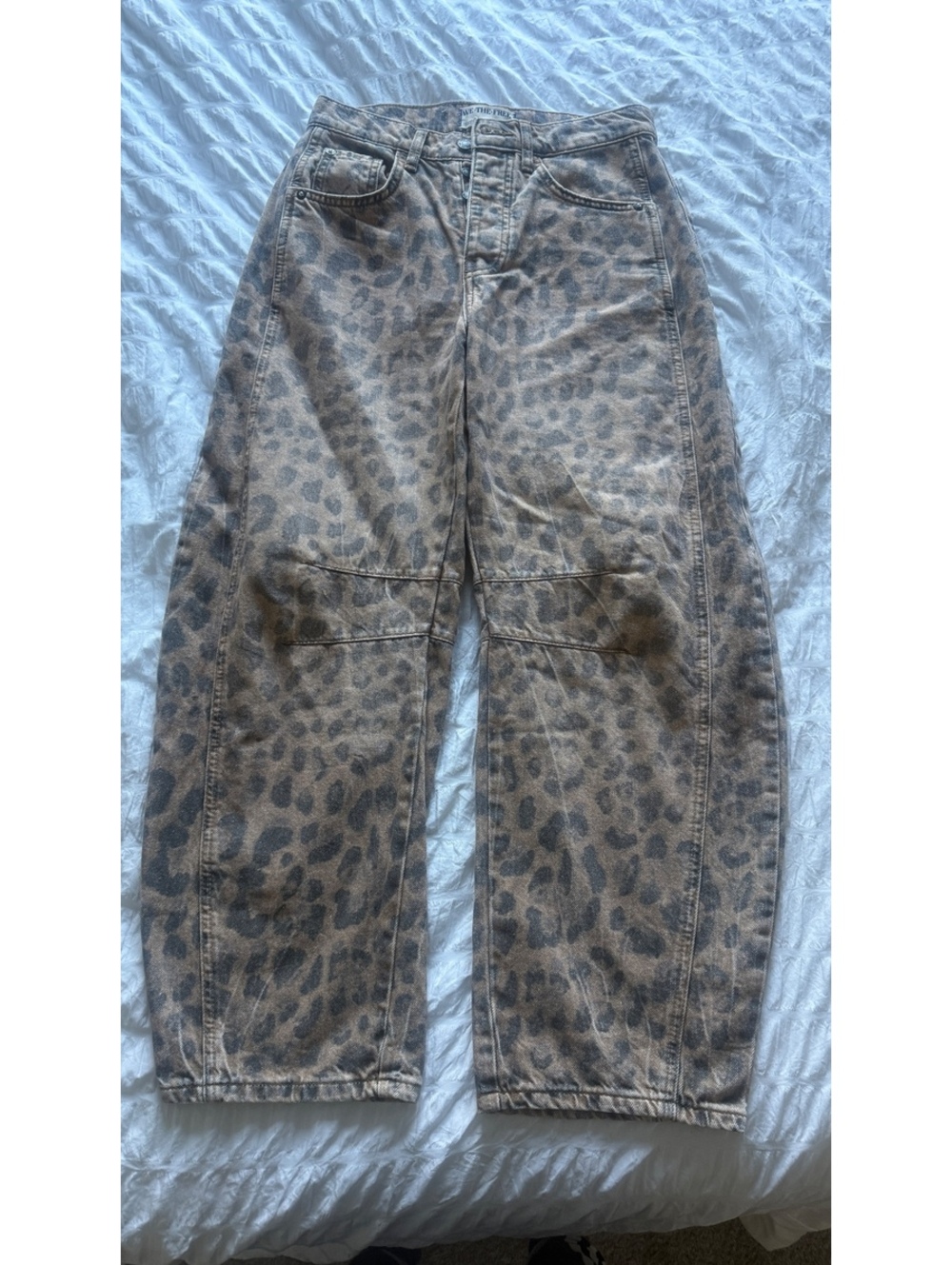 Free People We The Free Good Luck Mid-Rise Barrel leopard size 24